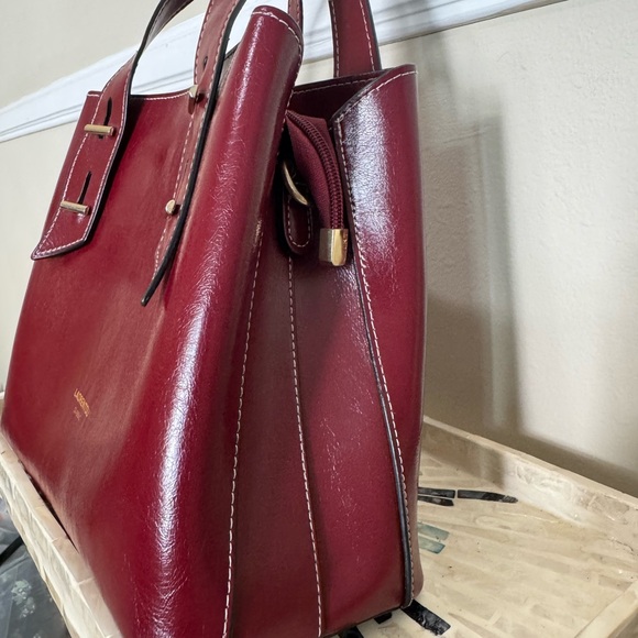 Laorentou Classic Women's Wine Leather Tote - Picture 5 of 16